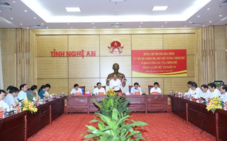 Phó Thủ tướng Trương Hòa Bình làm việc tại tỉnh Nghệ An