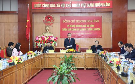 Phó Thủ tướng Thường trực Chính phủ làm việc với tỉnh Lạng Sơn