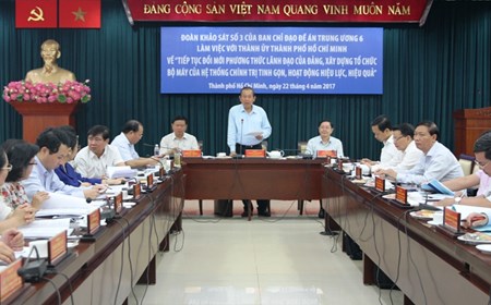 Phó Thủ tướng Thường trực Trương Hòa Bình làm việc với Thành ủy TPHCM