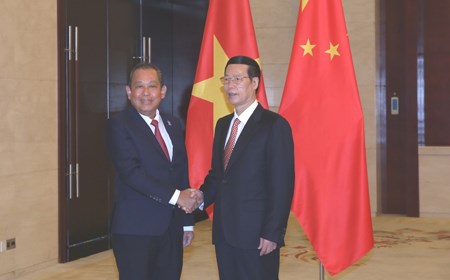 Phó Thủ tướng Trương Hòa Bình hội kiến Phó Thủ tướng Quốc vụ viện Trung Quốc