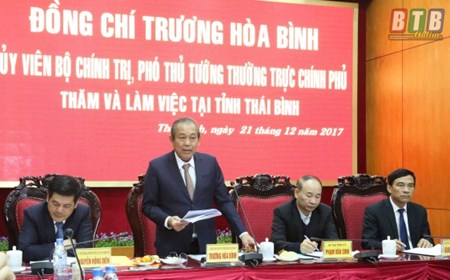 Phó Thủ tướng Trương Hòa Bình làm việc tại tỉnh Thái Bình