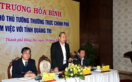 Phó Thủ tướng làm việc với lãnh đạo chủ chốt tỉnh Quảng Trị