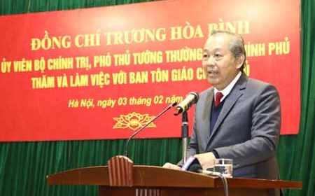 Phó Thủ tướng Thường trực làm việc với Ban Tôn giáo Chính phủ