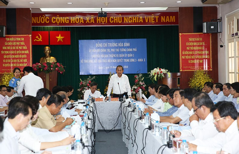 Phó Thủ tướng Thường trực làm việc với Thường vụ Quận ủy Quận 1, TPHCM - ảnh 2