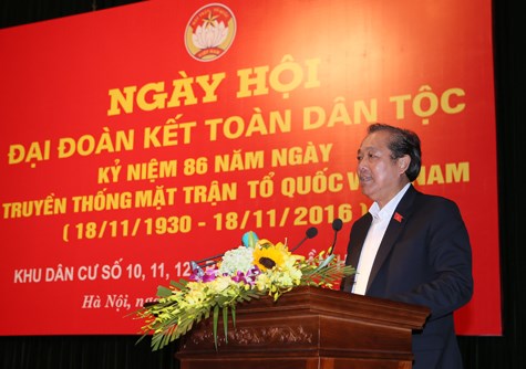 Phó Thủ tướng Thường trực dự ngày hội đại đoàn kết toàn dân - ảnh 1