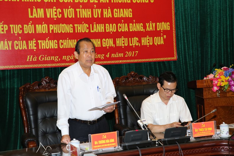 Phó Thủ tướng Thường trực làm việc với Tỉnh ủy Hà Giang - ảnh 1