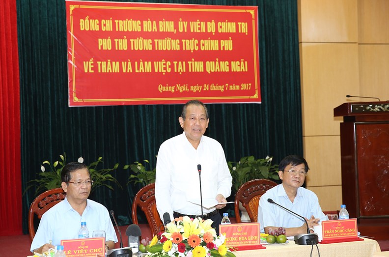 Phó Thủ tướng Trương Hòa Bình làm việc với lãnh đạo chủ chốt tỉnh Quảng Ngãi - ảnh 1
