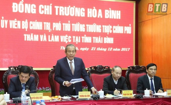 Phó Thủ tướng Trương Hòa Bình làm việc tại tỉnh Thái Bình - ảnh 1