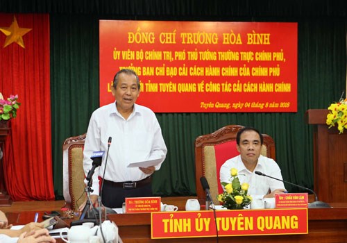 Phó Thủ tướng Thường trực làm việc với tỉnh Tuyên Quang về CCHC - ảnh 1