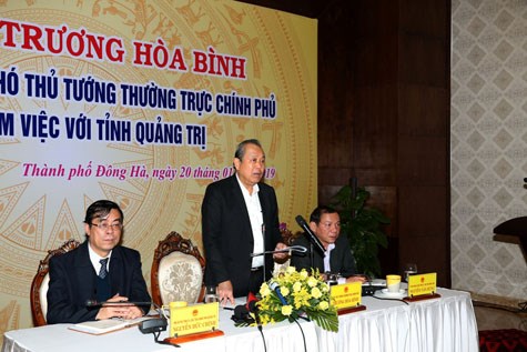Phó Thủ tướng làm việc với lãnh đạo chủ chốt tỉnh Quảng Trị - ảnh 1