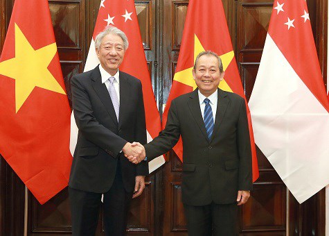 Phó Thủ tướng Trương Hòa Bình hội đàm Phó Thủ tướng Singapore Tiêu Chí Hiền - ảnh 1