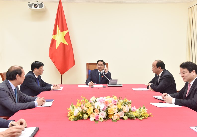 Thủ tướng Phạm Minh Chính điện đàm với Thủ tướng Lào - ảnh 1